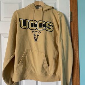 Champion UCCS college Tan Hoodie with Black Logo